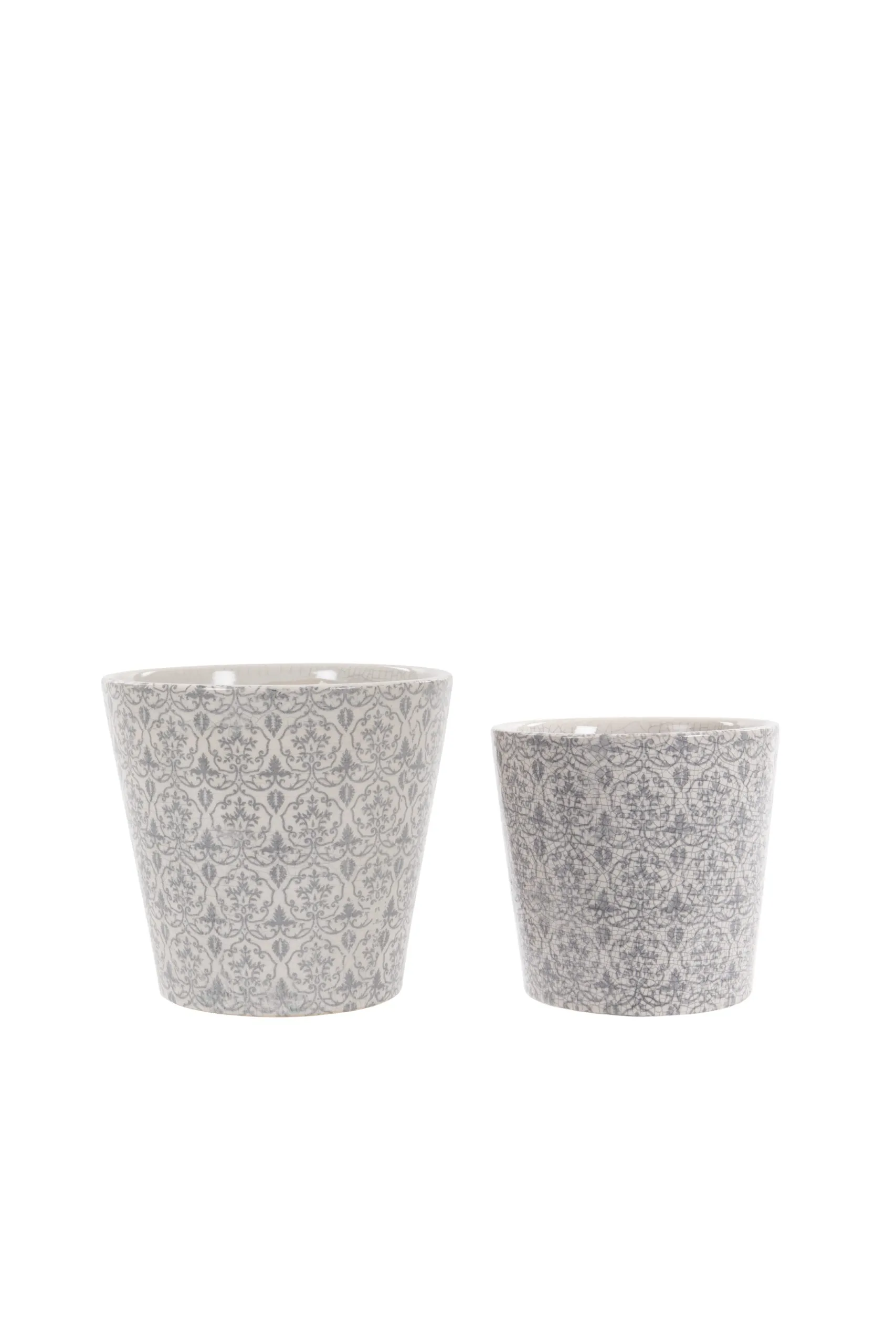 Slate Floral Plant Pot - Small