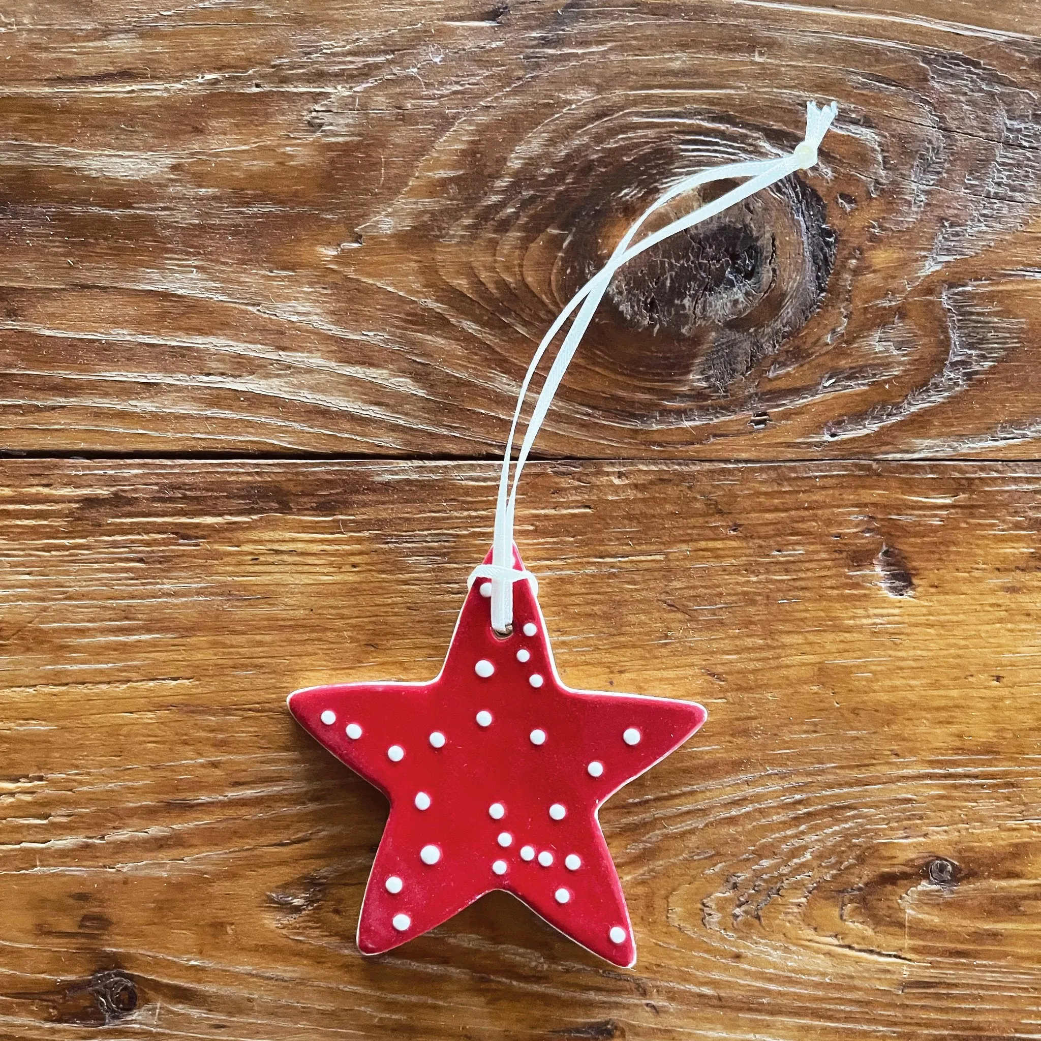 Spotty Red Star Ornament