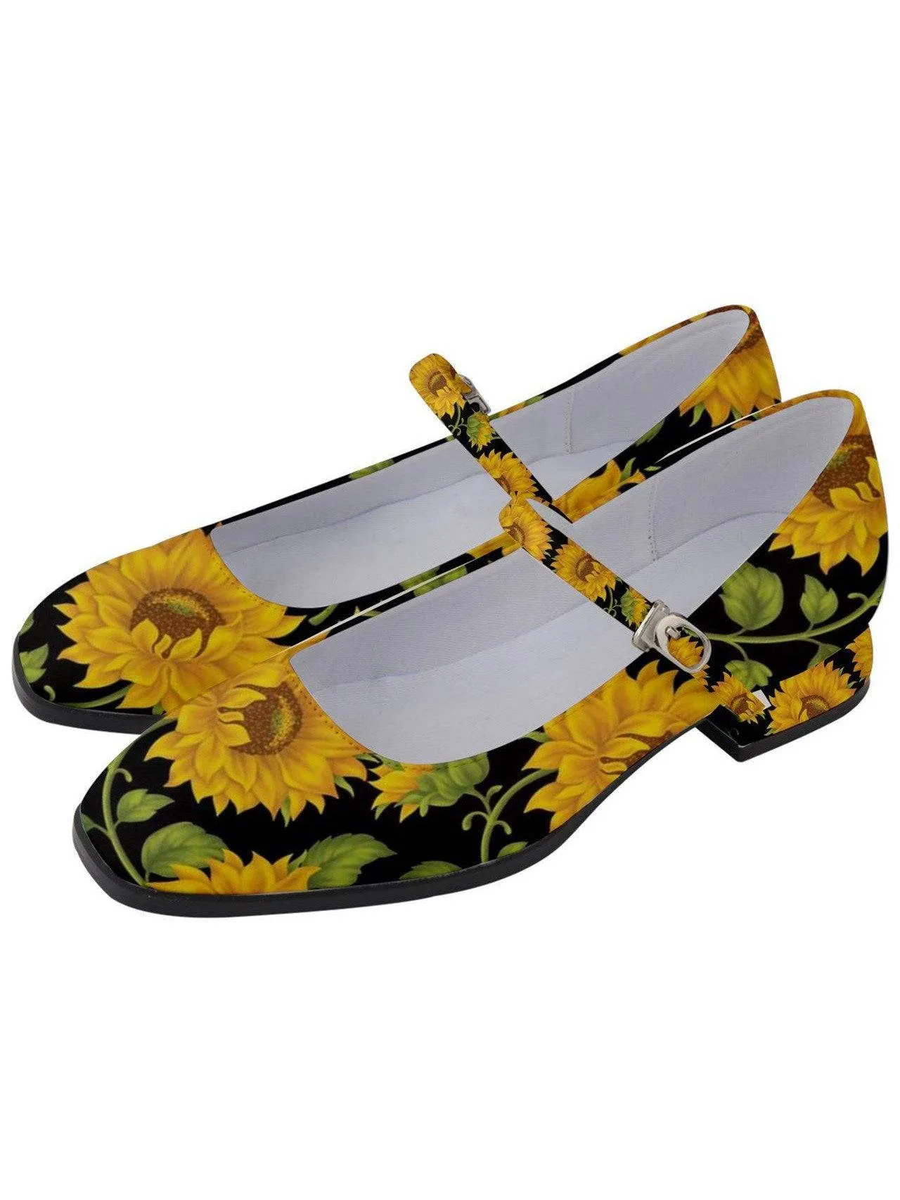 SUNFLOWERS BLACK Women's Mary Jane Shoes