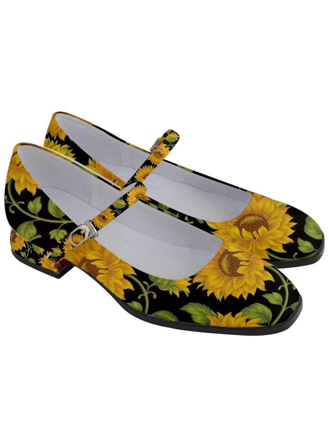 SUNFLOWERS BLACK Women's Mary Jane Shoes