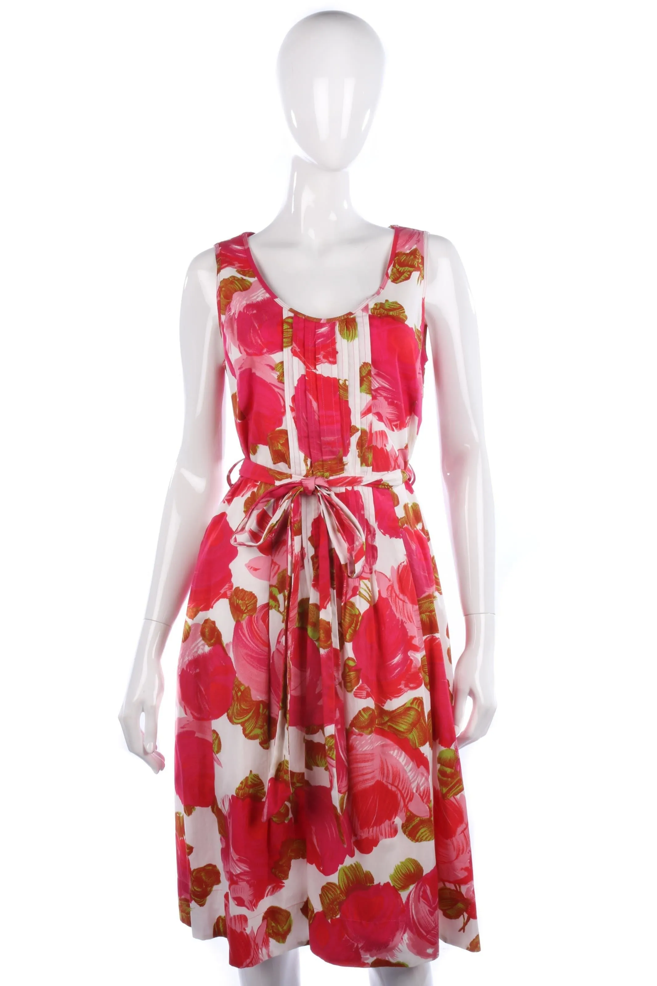 The Barn Cotton Sleevelss Summer Dress. Floral Print Pink Eur38