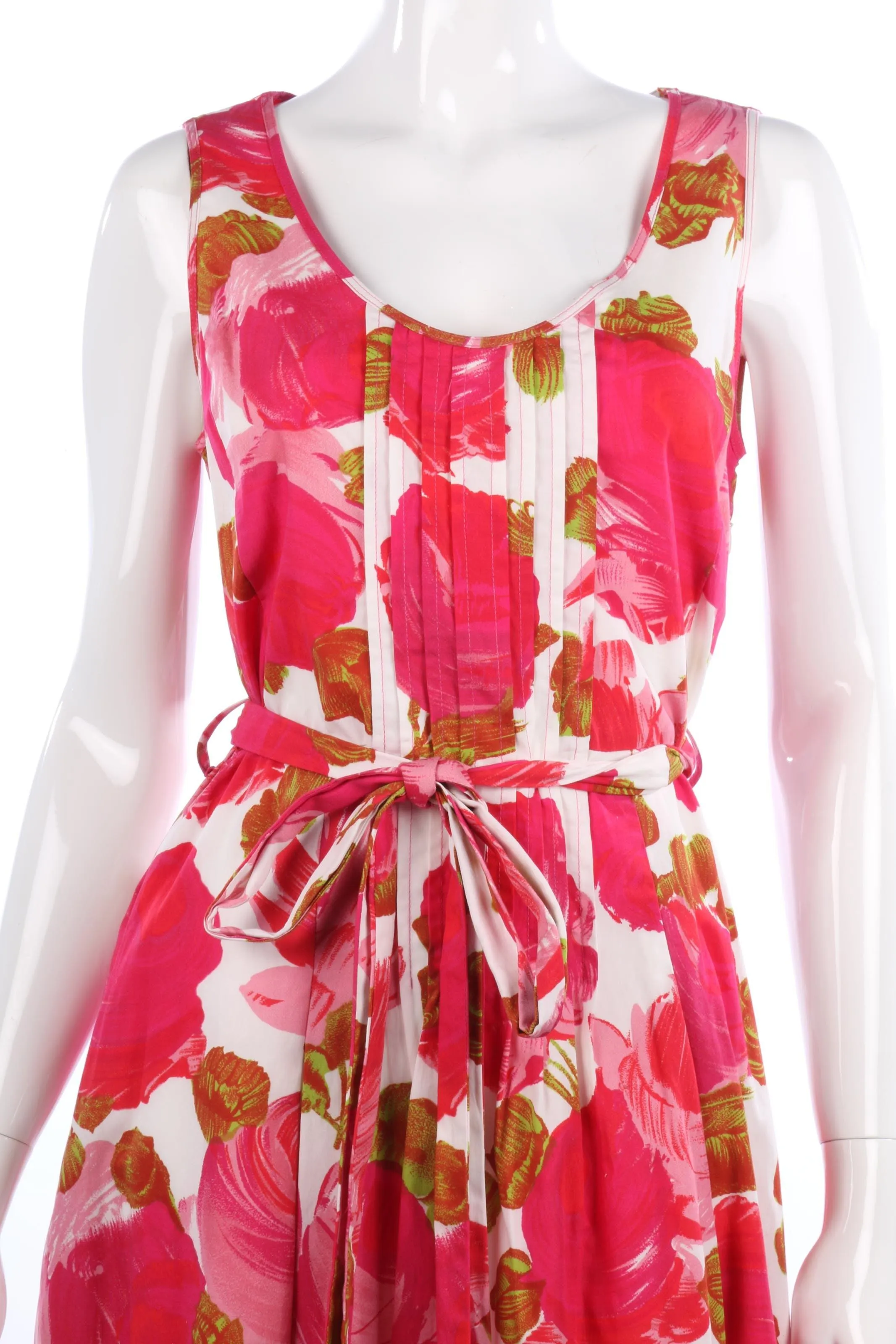 The Barn Cotton Sleevelss Summer Dress. Floral Print Pink Eur38