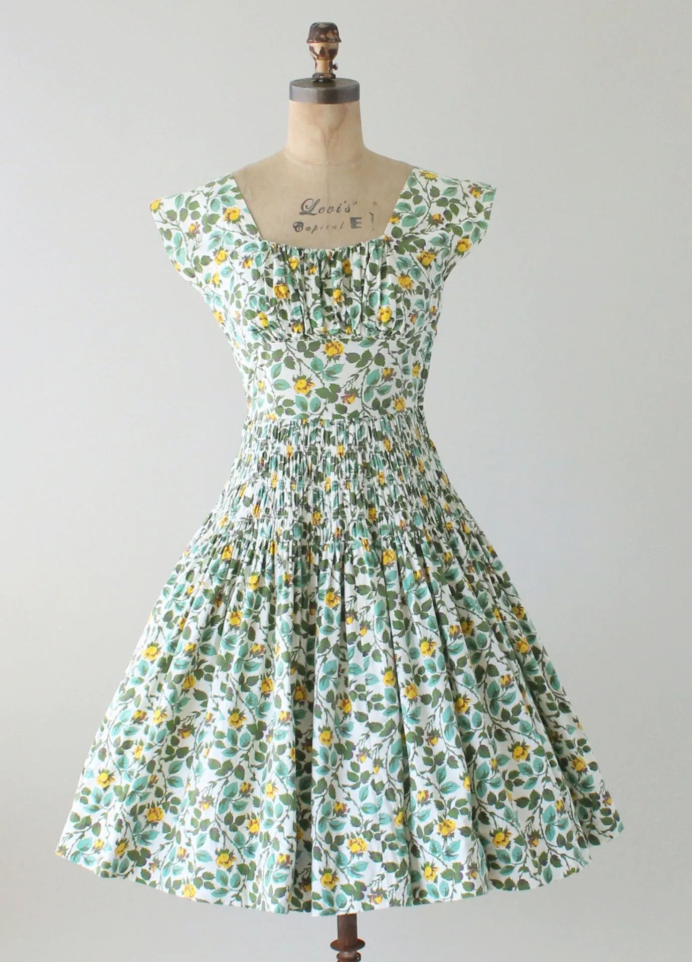 Vintage 1950s Vicky Vaughn Floral Cotton Summer Dress