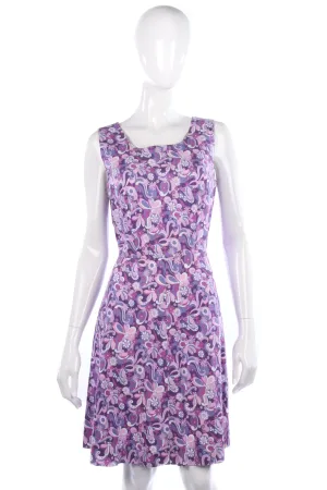 Vintage cotton summer purple dress UK size 12