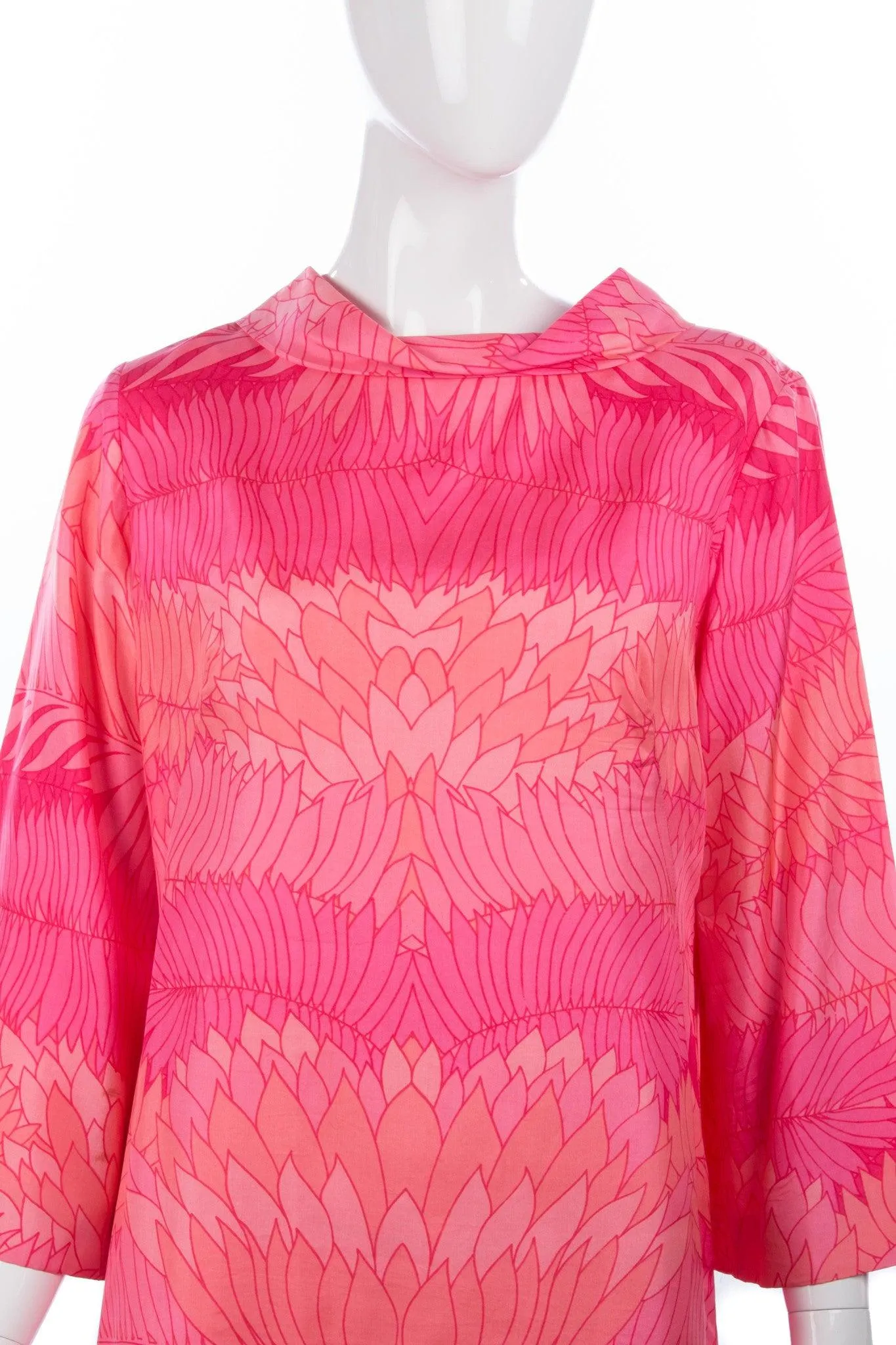 Vintage Eriko silk 1960's pink dress