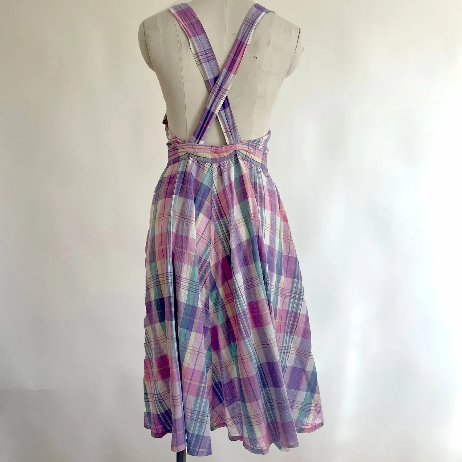 Vintage Plaid Halter Dress