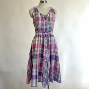 Vintage Plaid Halter Dress