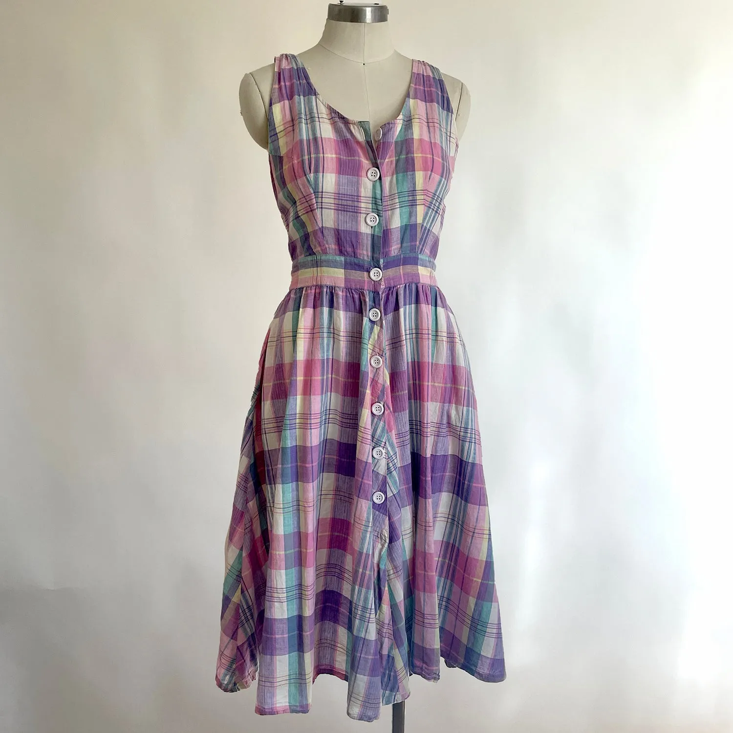 Vintage Plaid Halter Dress