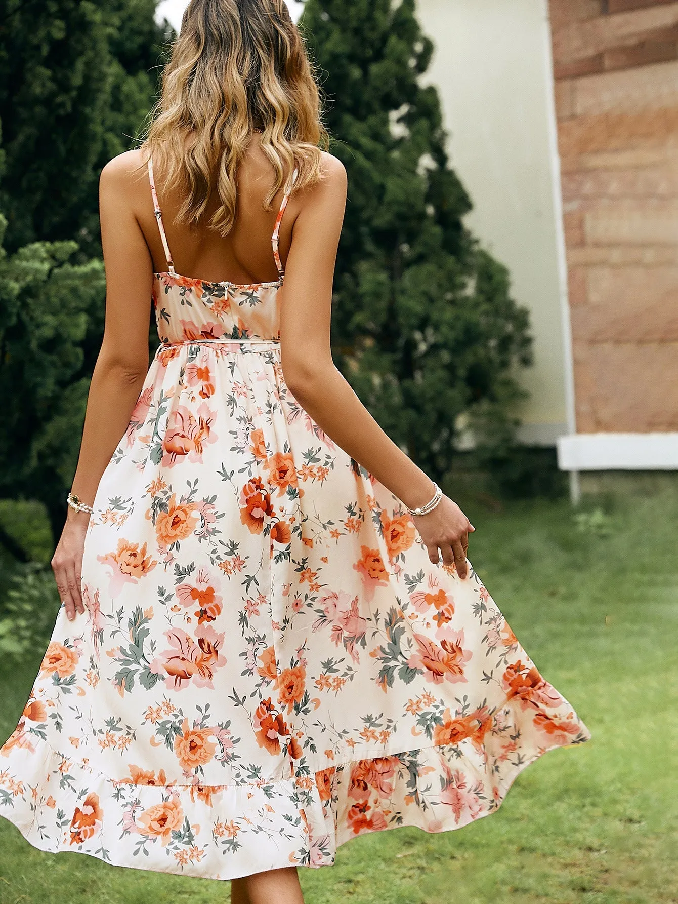 Vintage Soul Floral Tiered Midi Dress