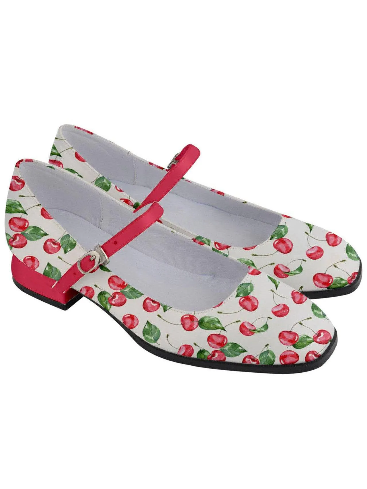 Watercolour Cherries Women's Mary Jane Shoes