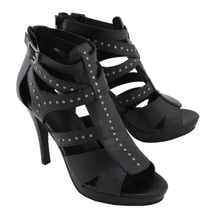 Women Studded Ankle Strap Sandal w/ Stiletto Heel